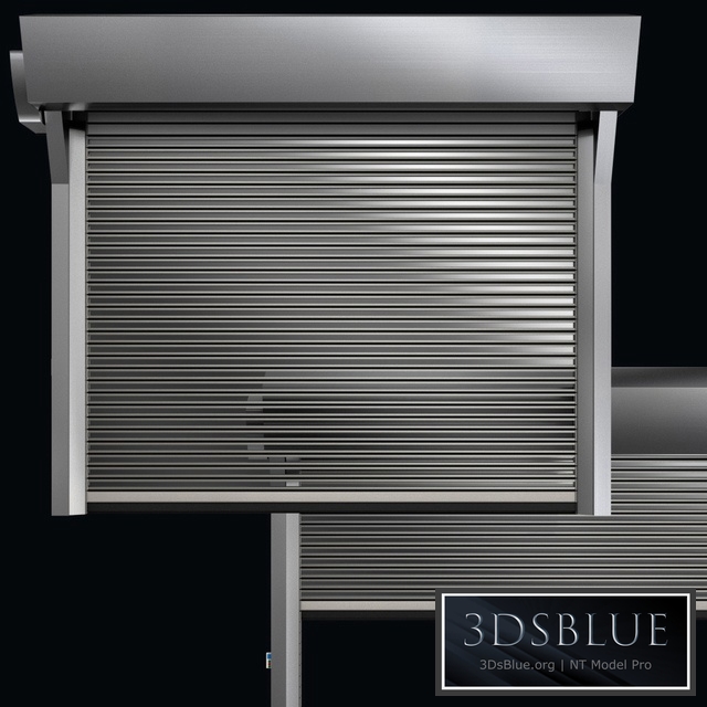 Metal industrial high speed door with horizontal transparent lamellas