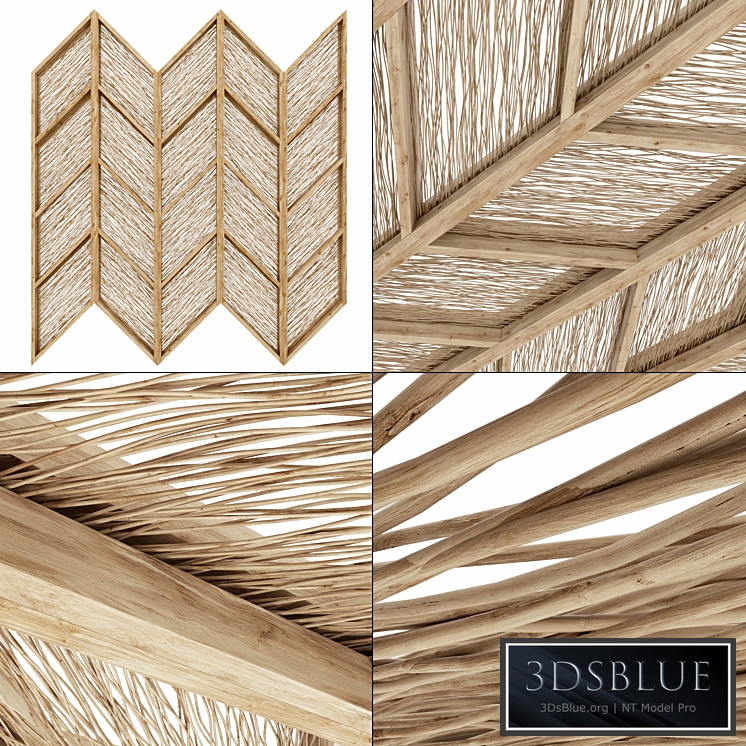 Ceiling branch thin angle n1 / Angular ceiling from branches