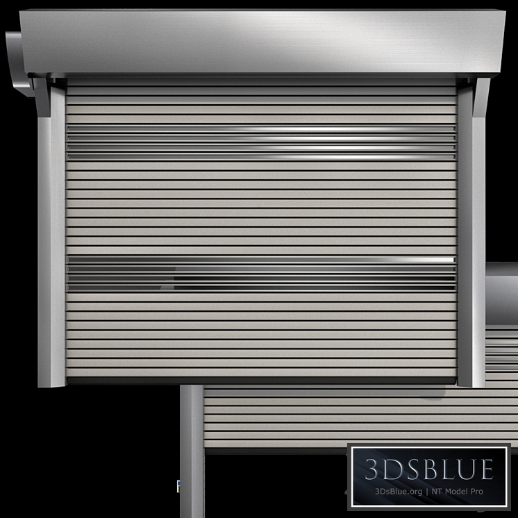 Metal industrial high speed door with horizontal blades