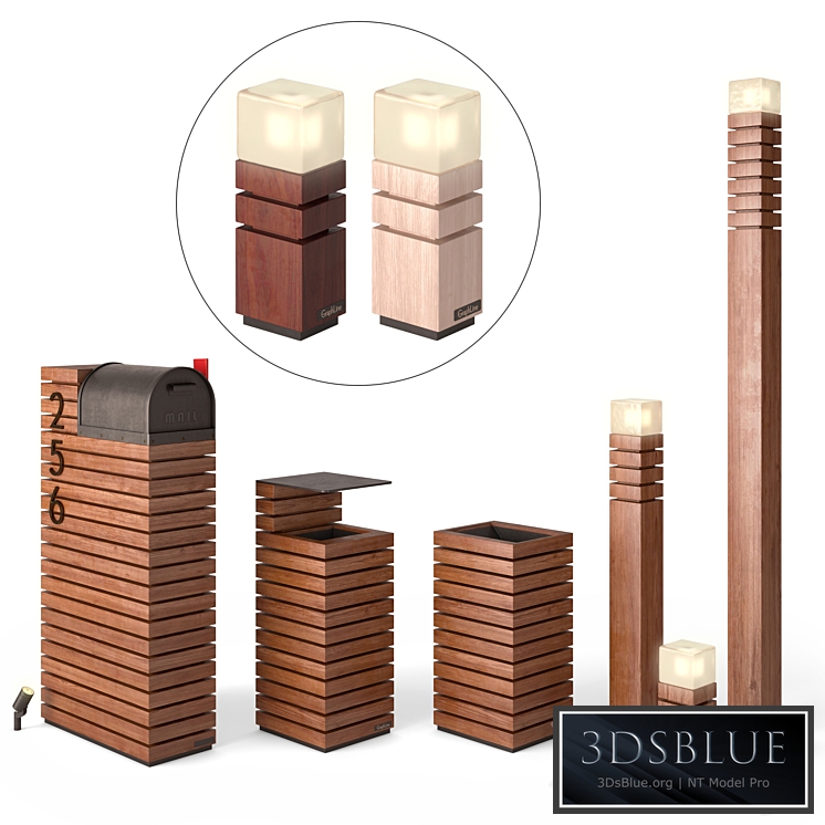 Letterbox, Litter bin, Lights (Set-3)