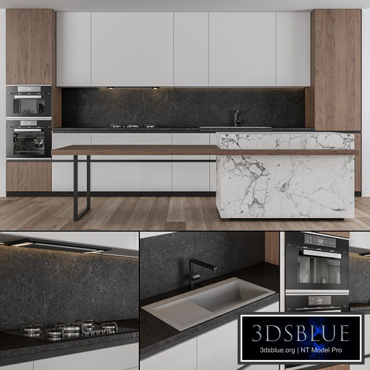 Kitchen Modern - white and Wood 25