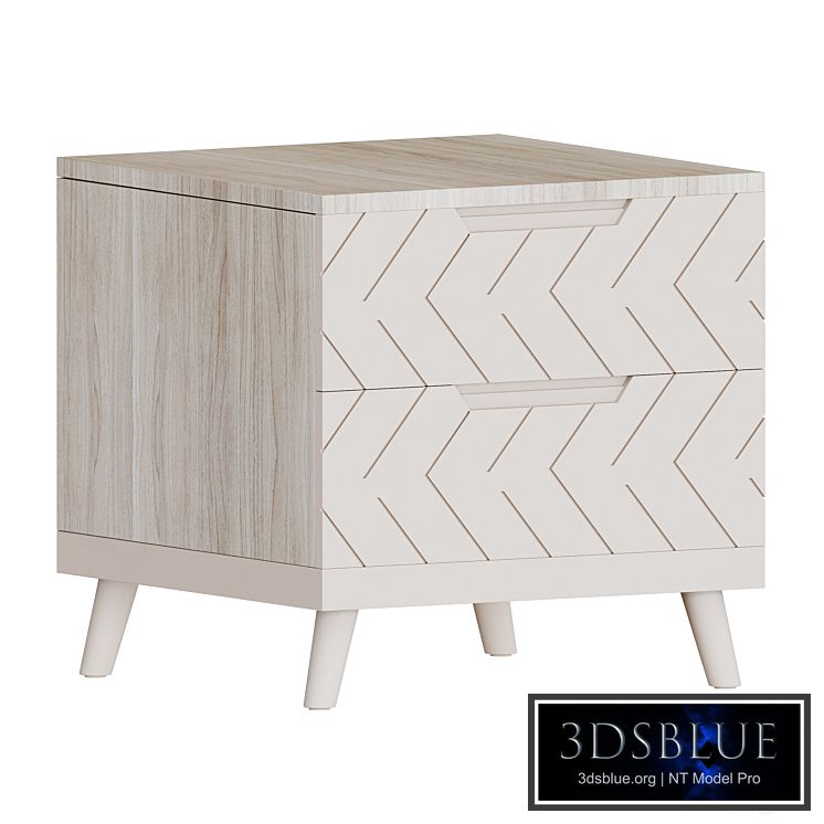 Bedside table Scandi Pearl white R Home