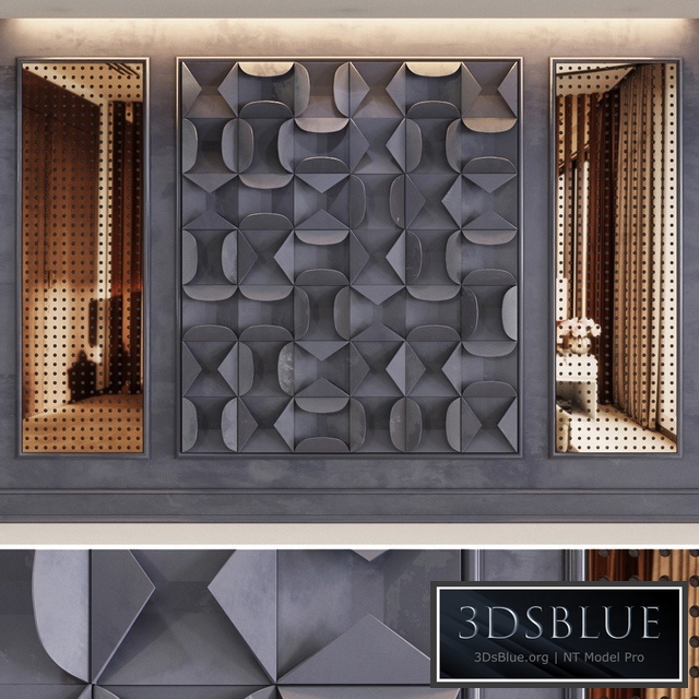 Decorative volumetric wall panel mid century modern