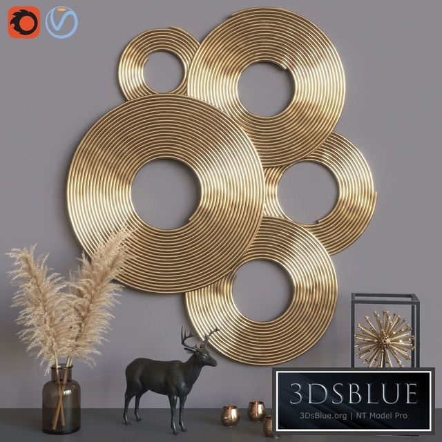 Decorative set golden
