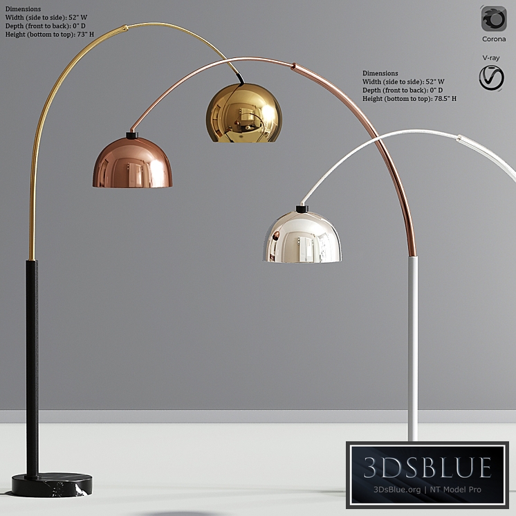 Modern Arc Floor Lamp Set 02