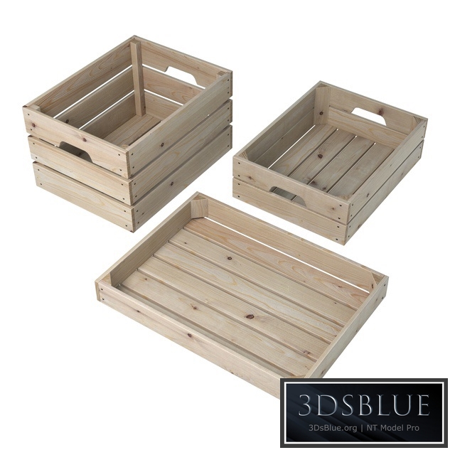 Wooden boxes (3 pcs.)