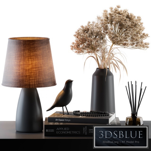 Decorative Set Lampshade with Dried Plants