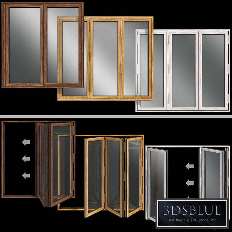 Folding stained Glass Wooden Doors