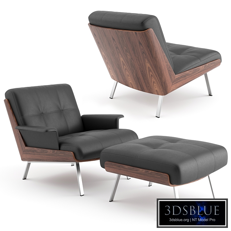 Daiki armchair + footstool by Minotti