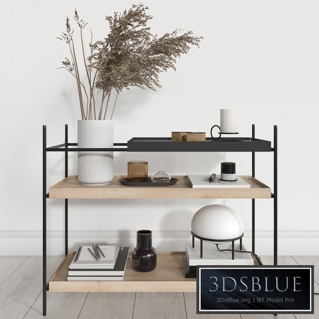 Woud Shelves with Decorative Filling