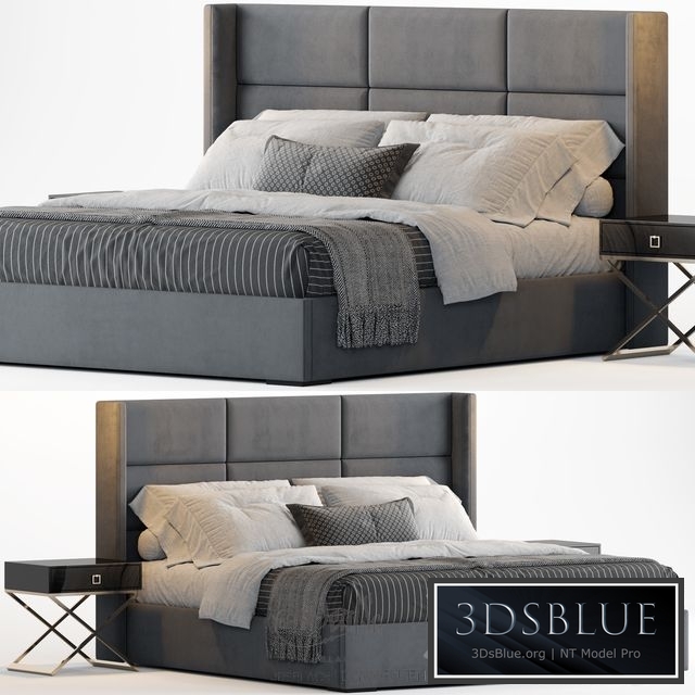 RH Modena Rectangular Channel Shelter Fabric Platform Bed