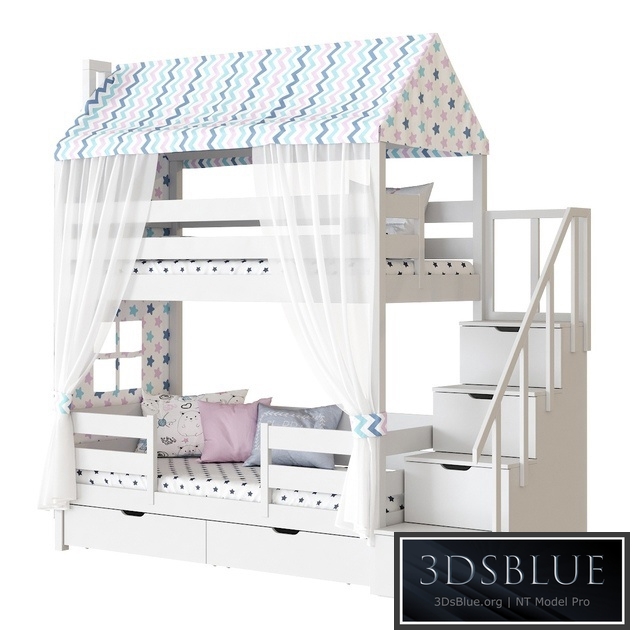 Children&#39;s 2-tiered bed house Madrid