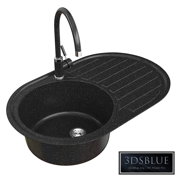 Fabiano Arc Black Sink and Faucet Fabiano Fkm Set
