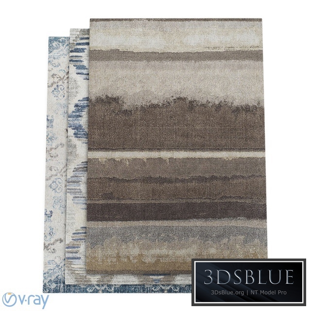 Dalyn Antigua Blue, Linen and Mocha Rugs