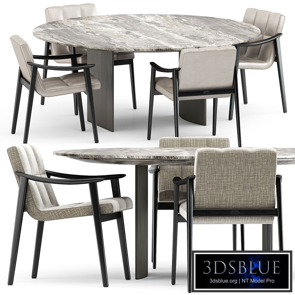 FYNN chair and LINHA DINING TABLE by Minotti