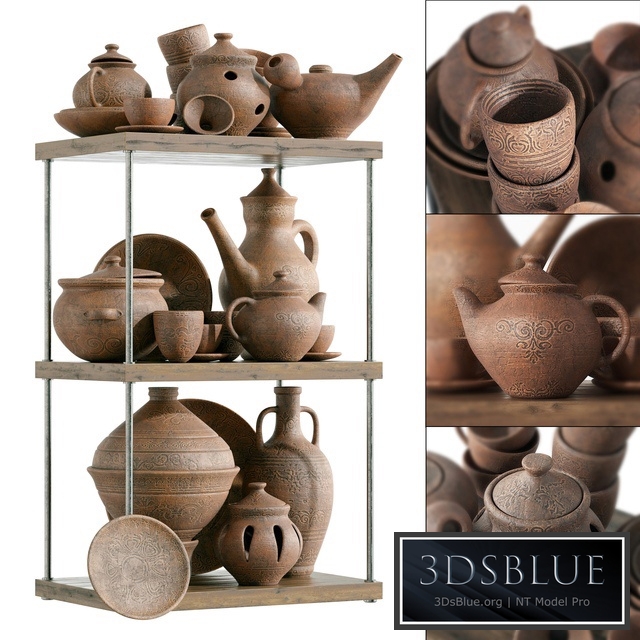 Dishes clay rack n11 / Clay crockery rack