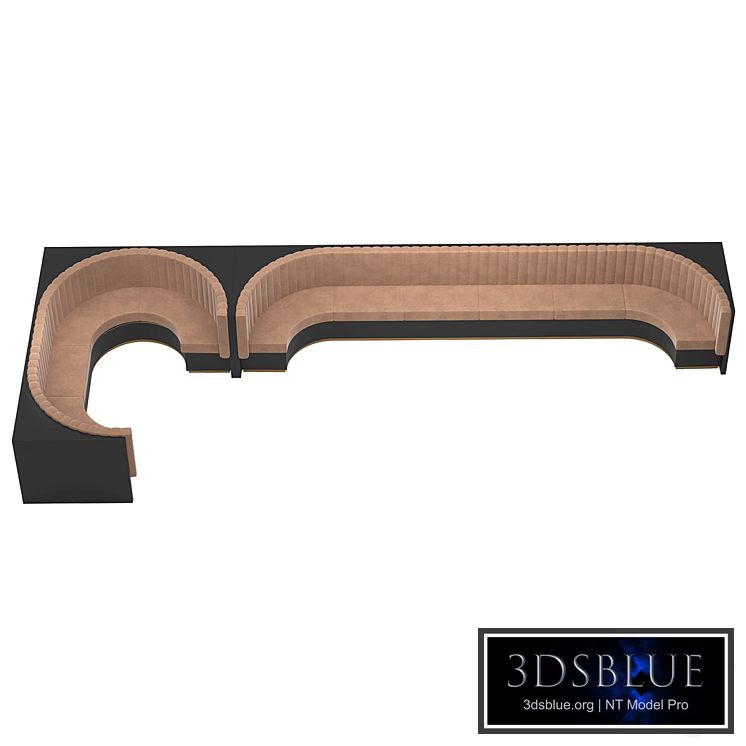 Restaurant Bar Set 01 Part5 Long Sofa with Corner sofa & 2 colors Corona & Vray