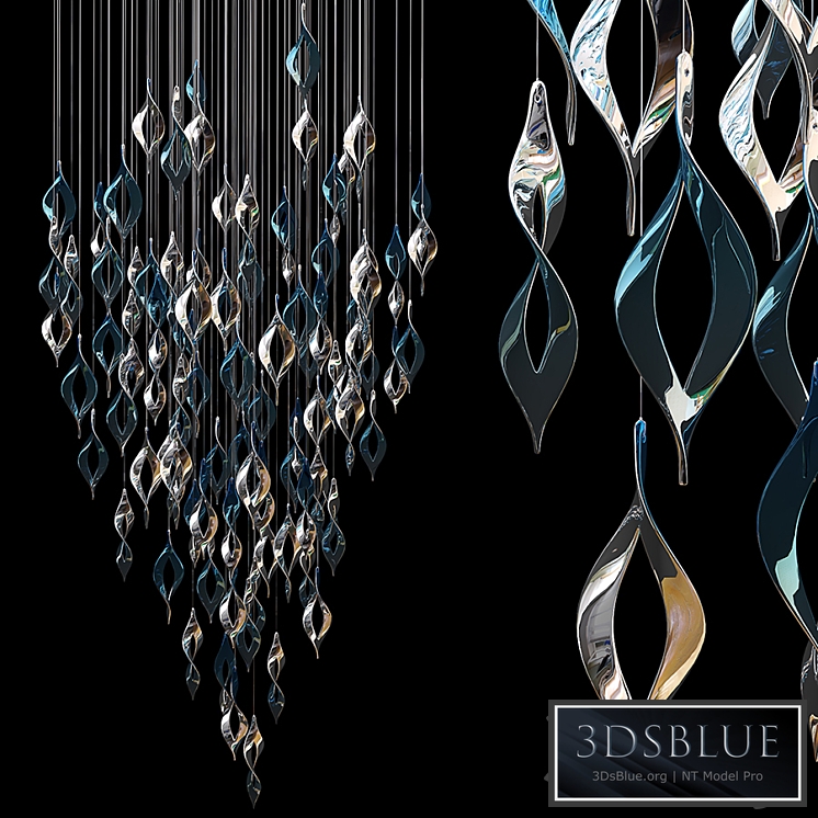 Blue crystal chandelier