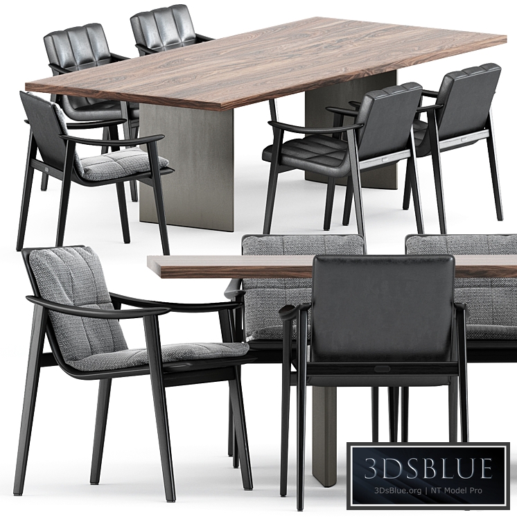 FYNN chair and LINHA DINING TABLE 4 by Minotti