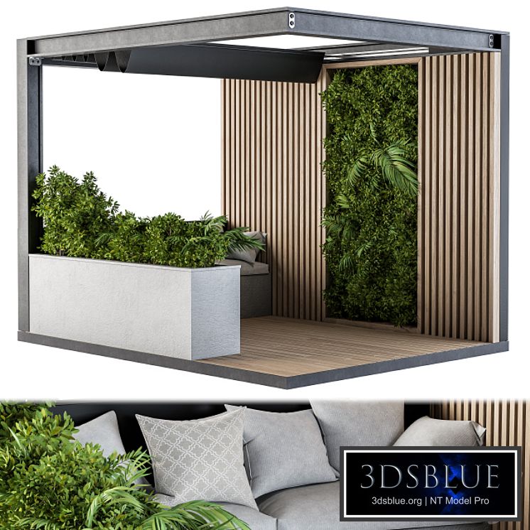 Roof Garden and Landscape Furniture with Pergola 03