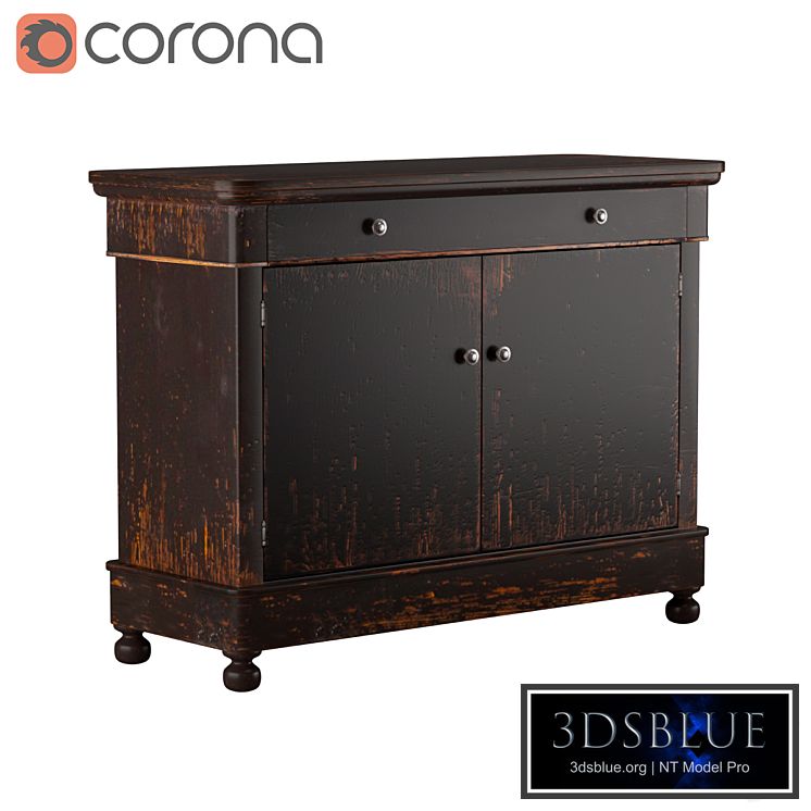 Sarreid | Antique Black Wall Cabinet