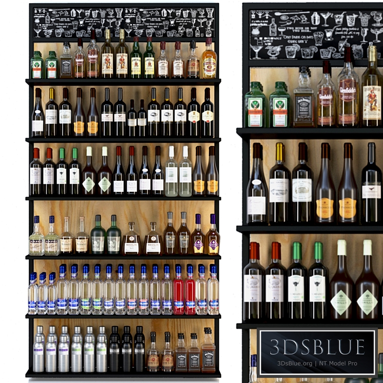 Showcase with alcohol in a supermarket 4. Wine