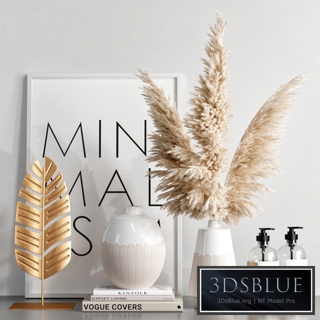 Decorative set with dried flowers