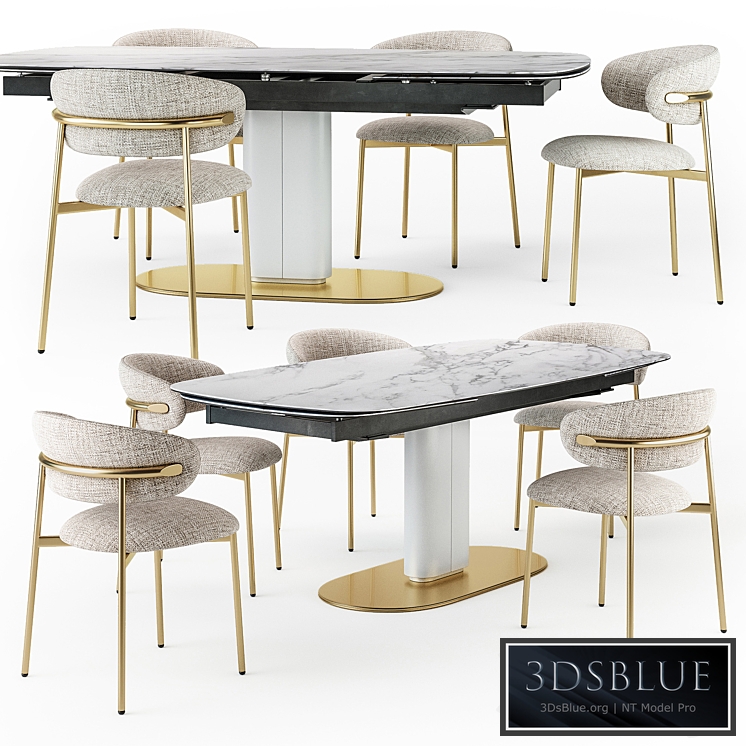 Calligaris Cameo table closed Oleandro chair