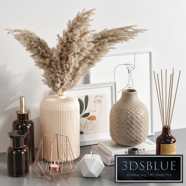 Decorative set with dried flowers 02