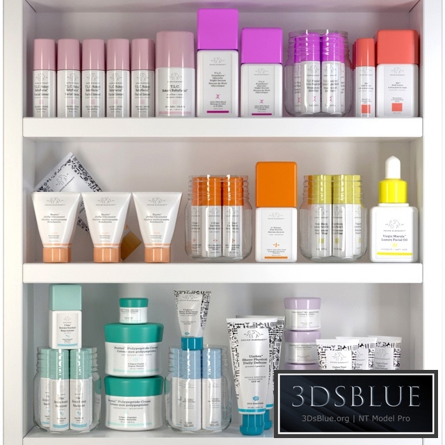 Collection of cosmetics for beauty salons in white version. Make up