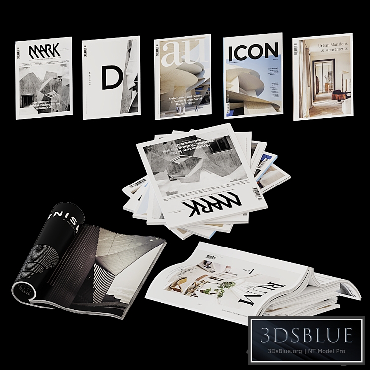 Magazine collection in open and closed versions