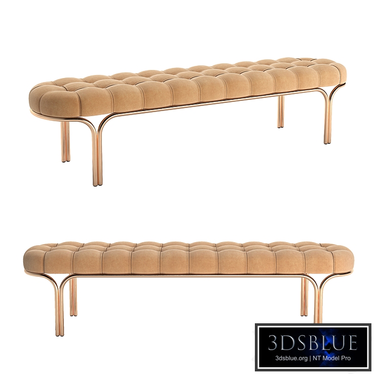 CB2 Luxey Tufted Suede Bench