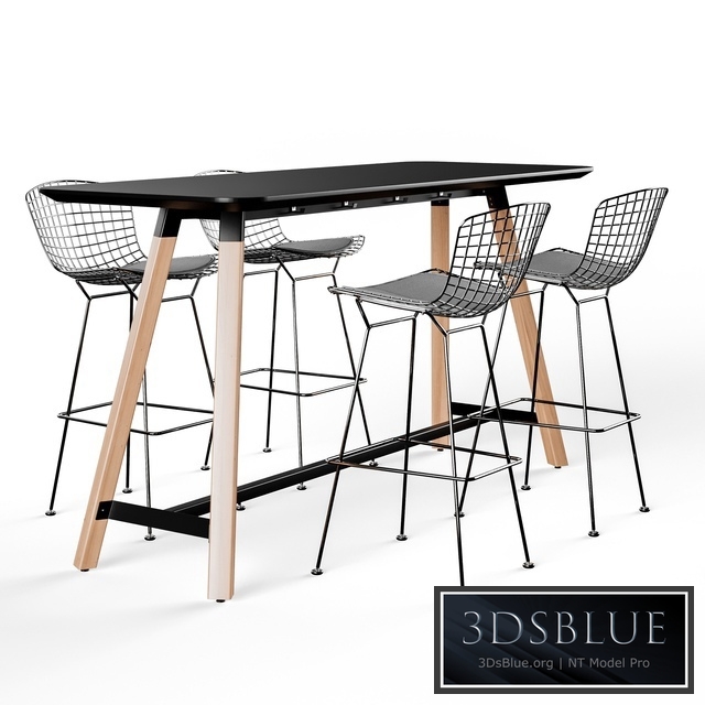 Knoll Bertoia Barstool Rockwell Unscripted Tall Table