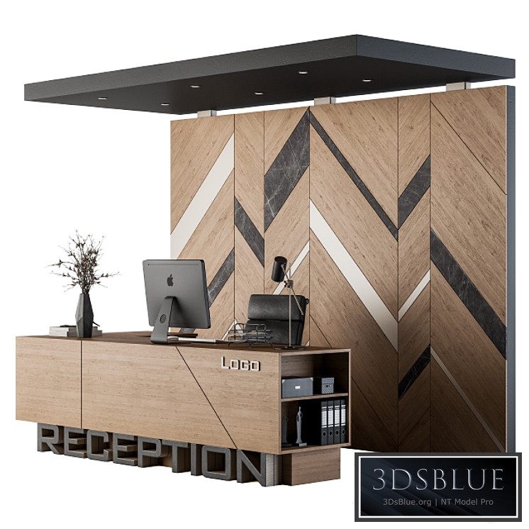 Reception Desk and Wall Decor - Set 06