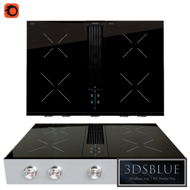 BORA Pro cooktop with integrated cooker hood