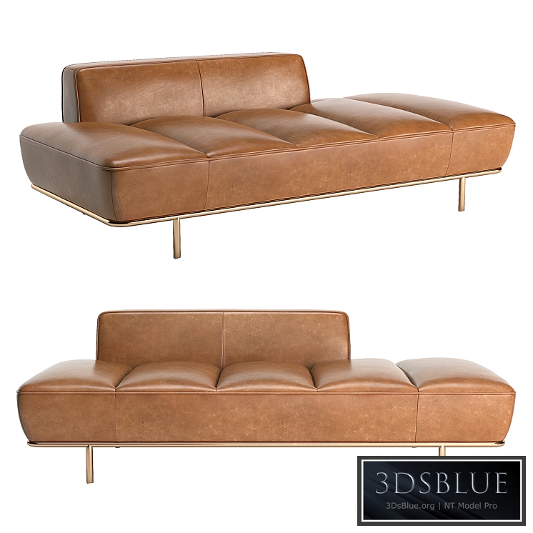 CB2 Lawndale Saddle Leather Daybed With Brass Base