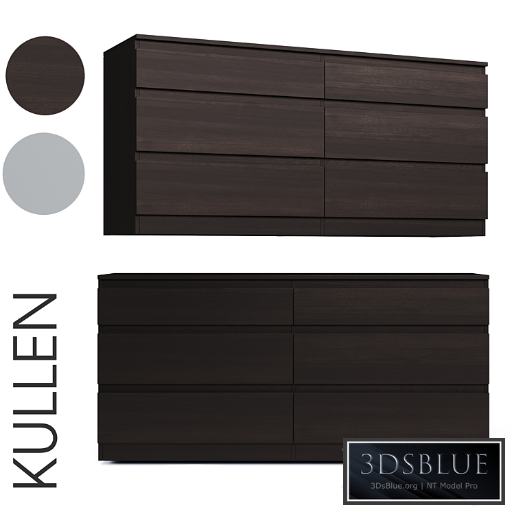 KULLEN. Chest of 6 drawers. White \ brown