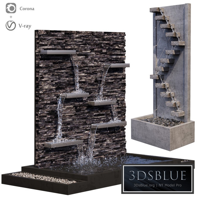 Sandstone wall fountains