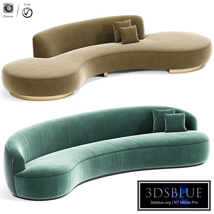 Pierre Augustin Rose Sofa And Serpentine Sofa Vladimir kagan