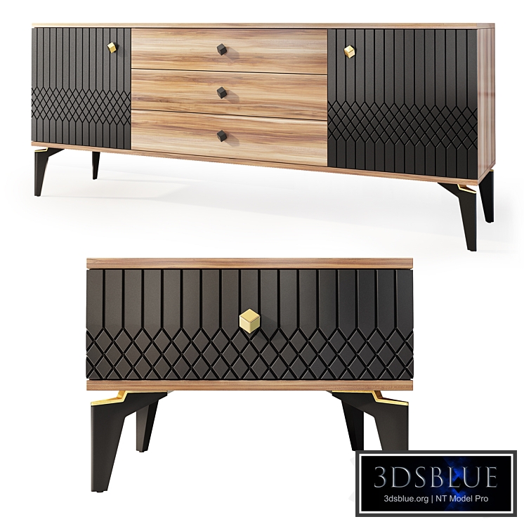 Chest of drawers and bedside tables Milano. Nightstand, sideboard by Evmoda