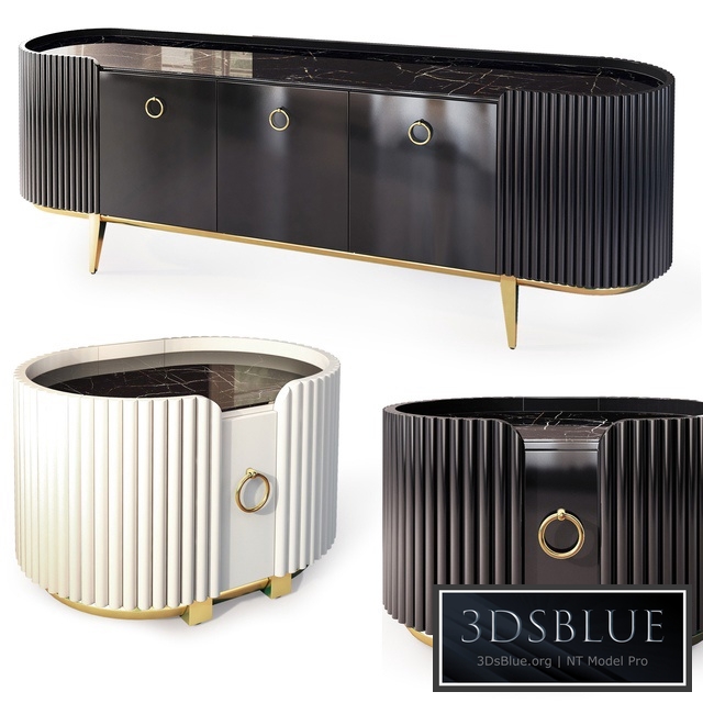 Dumas chest of drawers and bedside table. Nightstand, sideboard by Deprimo