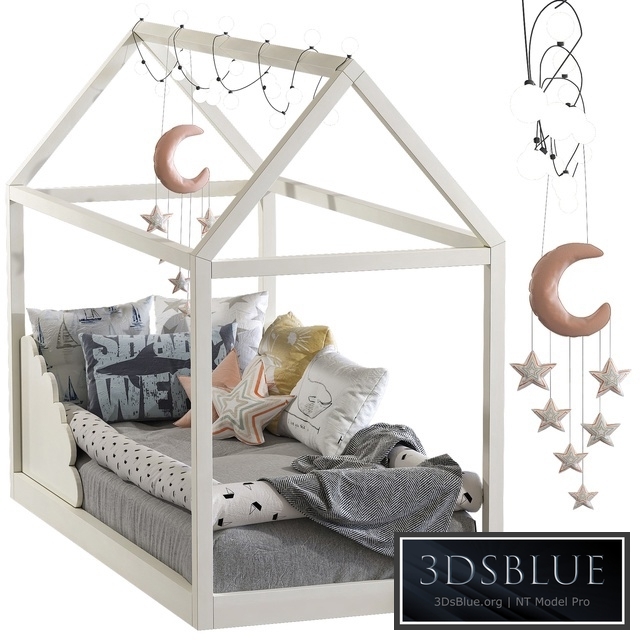 Children&#39;s bed with columns 8