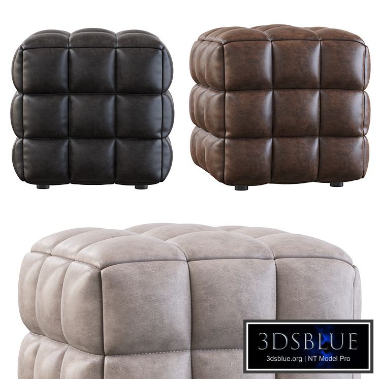 VELVET TUFTED CUBE FOOTSTOOL OTTOMAN
