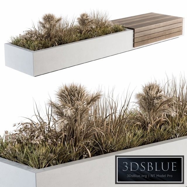 Urban Furniture / Architecture Bench with Plants 07