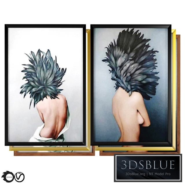 Art Frams 7- Girl With Feather By 3 Frams