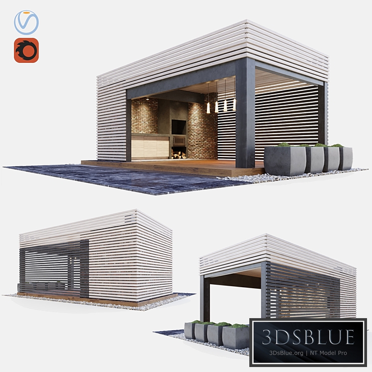 Gazebo with summer kitchen