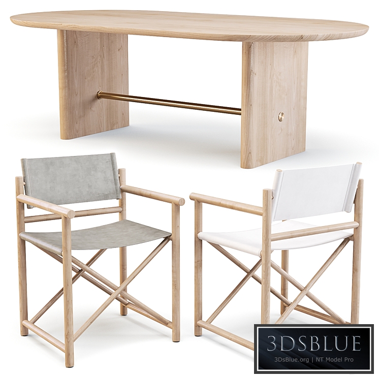 Dining Set: Crate and Barrel (Table Oli Oval and Chairs Director's)