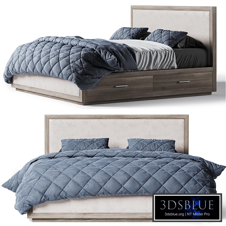 Restoration Hardware Kempton fabric storage bed