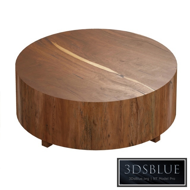 Dillon Natural Yukas Round Wood Coffee Table (Crate and Barrel)