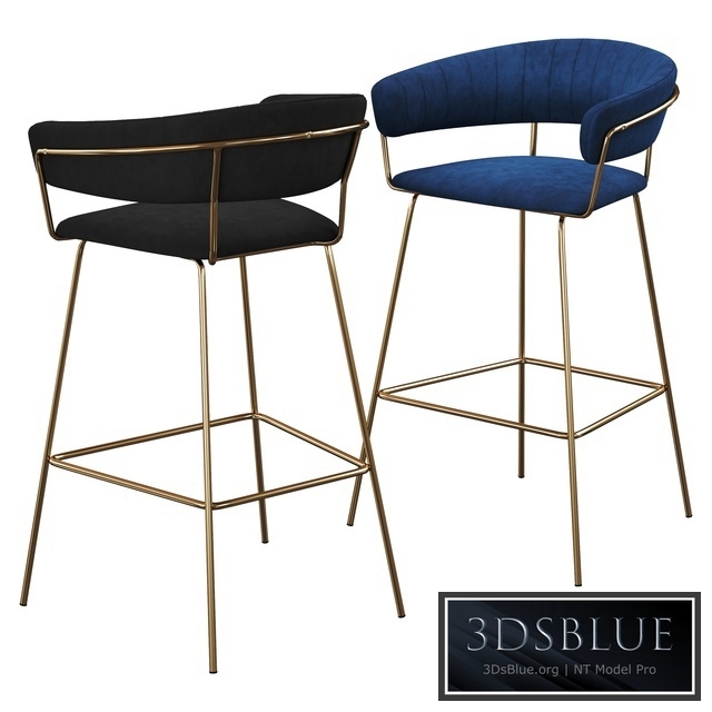 Hanna velvet bar stool